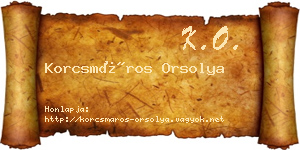 Korcsmáros Orsolya névjegykártya