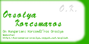 orsolya korcsmaros business card